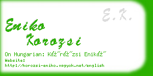 eniko korozsi business card